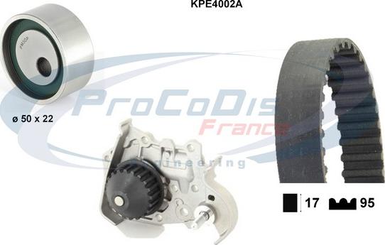 Procodis France KPE4002A - Водяний насос + комплект зубчатого ременя autocars.com.ua