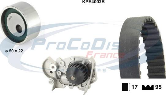 Procodis France KPE4002B - Водяний насос + комплект зубчатого ременя autocars.com.ua