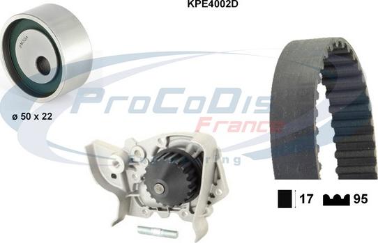 Procodis France KPE4002D - Водяний насос + комплект зубчатого ременя autocars.com.ua