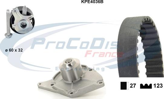Procodis France KPE4036B - Водяний насос + комплект зубчатого ременя autocars.com.ua