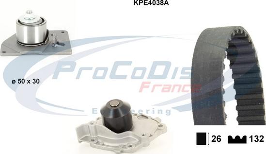 Procodis France KPE4038A - Водяний насос + комплект зубчатого ременя autocars.com.ua