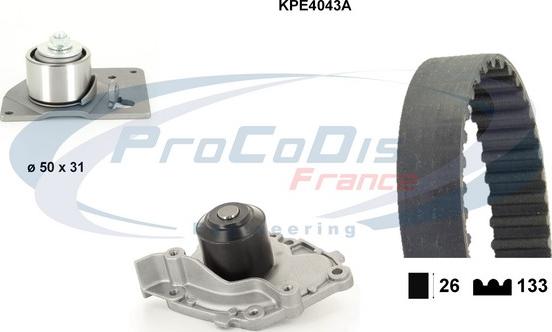 Procodis France KPE4043A - Водяний насос + комплект зубчатого ременя autocars.com.ua