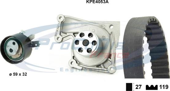 Procodis France KPE4053A - Водяний насос + комплект зубчатого ременя autocars.com.ua