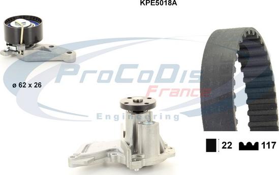Procodis France KPE5018A - Водяний насос + комплект зубчатого ременя autocars.com.ua