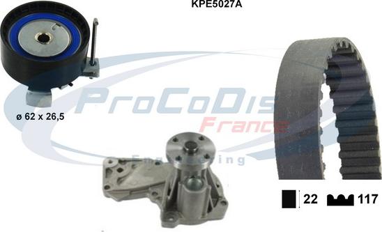 Procodis France KPE5027A - Водяний насос + комплект зубчатого ременя autocars.com.ua