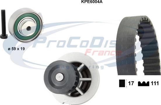 Procodis France KPE6004A - Водяний насос + комплект зубчатого ременя autocars.com.ua