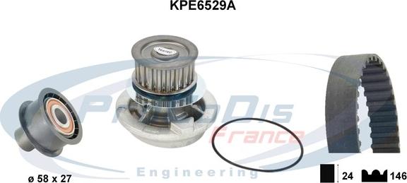 Procodis France KPE6529A - Водяний насос + комплект зубчатого ременя autocars.com.ua