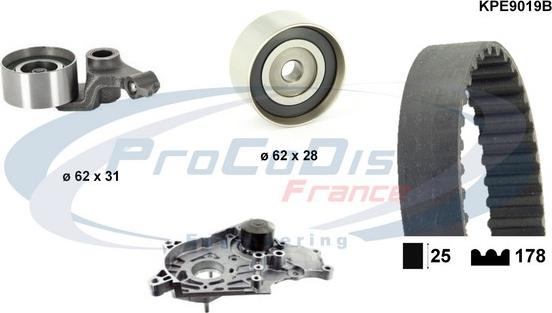 Procodis France KPE9019B - Водяний насос + комплект зубчатого ременя autocars.com.ua