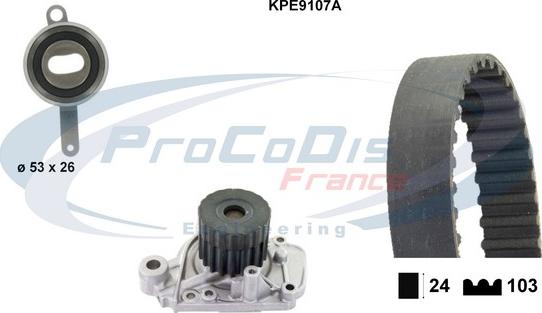 Procodis France KPE9107A - Водяний насос + комплект зубчатого ременя autocars.com.ua