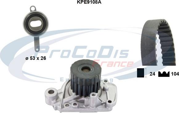 Procodis France KPE9108A - Водяний насос + комплект зубчатого ременя autocars.com.ua