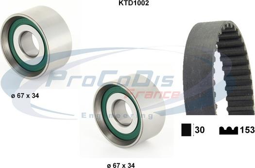 Procodis France KTD1002 - Комплект ременя ГРМ autocars.com.ua