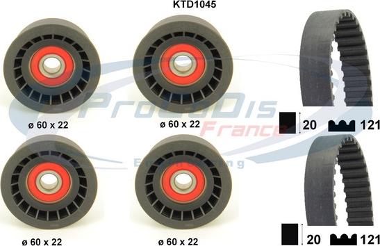 Procodis France KTD1045 - Комплект ременя ГРМ autocars.com.ua
