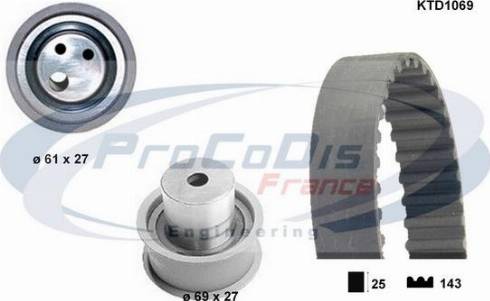 Procodis France KTD1069 - Комплект ременя ГРМ autocars.com.ua