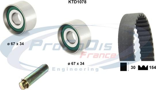Procodis France KTD1078 - Комплект ременя ГРМ autocars.com.ua