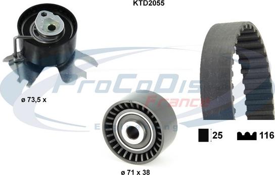 Procodis France KTD2055 - Комплект ременя ГРМ autocars.com.ua