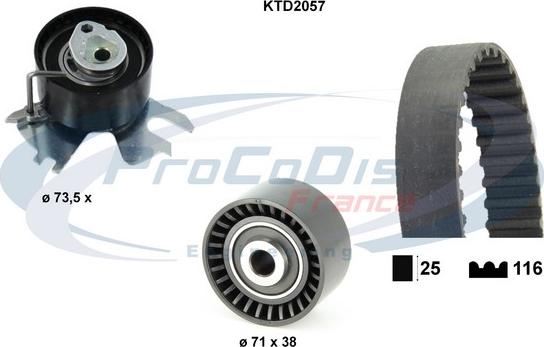 Procodis France KTD2057 - Комплект ременя ГРМ autocars.com.ua