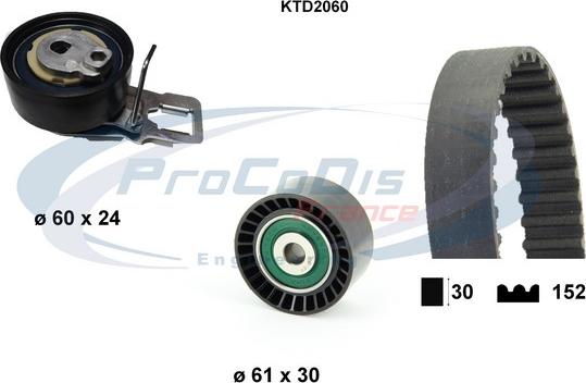 Procodis France KTD2060 - Комплект ременя ГРМ autocars.com.ua