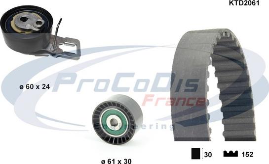 Procodis France KTD2061 - Комплект ременя ГРМ autocars.com.ua