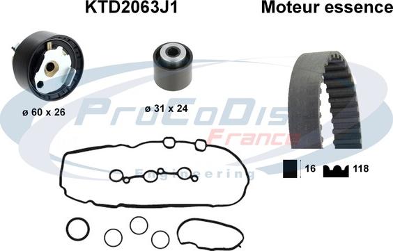 Procodis France KTD2063J1 - Комплект ремня ГРМ autodnr.net