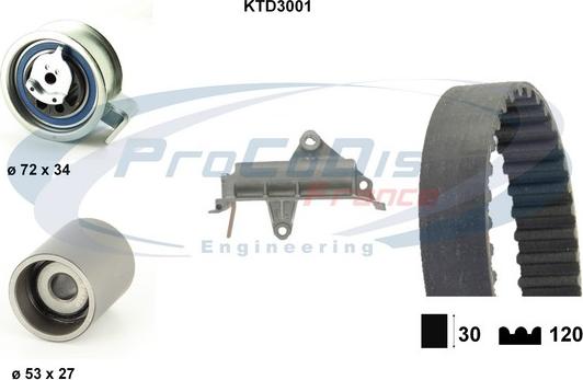 Procodis France KTD3001 - Комплект ременя ГРМ autocars.com.ua