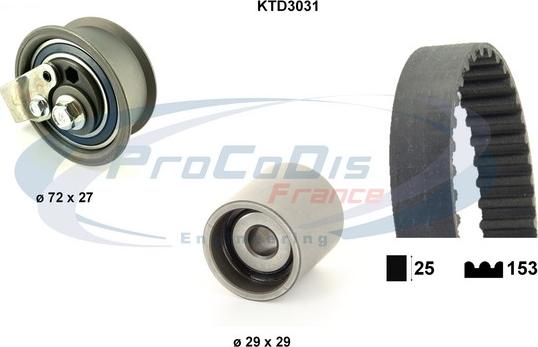 Procodis France KTD3031 - Комплект ременя ГРМ autocars.com.ua