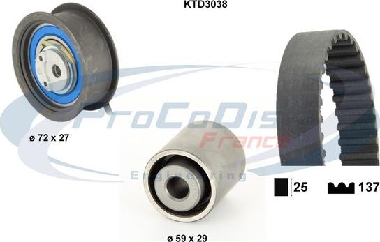Procodis France KTD3038 - Комплект ременя ГРМ autocars.com.ua