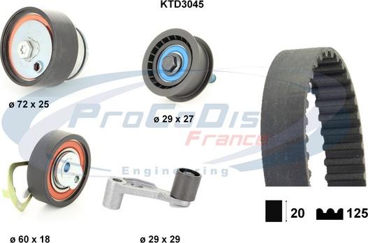 Procodis France KTD3045 - Комплект ременя ГРМ autocars.com.ua