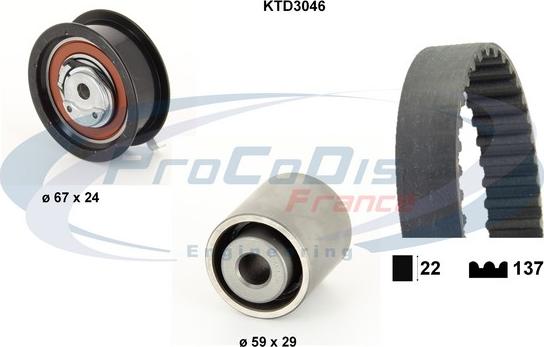 Procodis France KTD3046 - Комплект ременя ГРМ autocars.com.ua