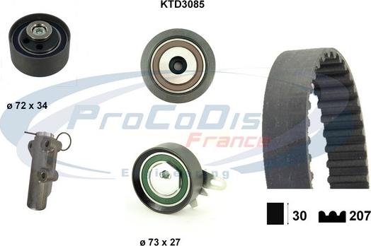 Procodis France KTD3085 - Комплект ременя ГРМ autocars.com.ua