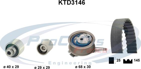 Procodis France KTD3146 - Комплект ременя ГРМ autocars.com.ua