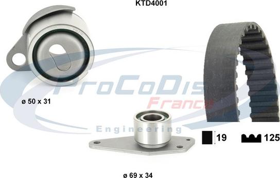 Procodis France KTD4001 - Комплект ременя ГРМ autocars.com.ua