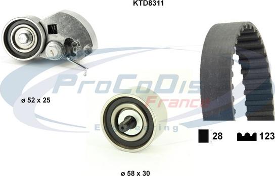 Procodis France KTD8311 - Комплект ременя ГРМ autocars.com.ua