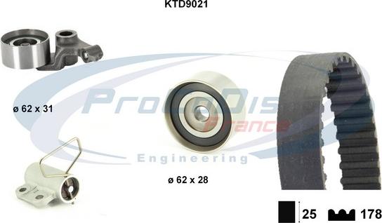Procodis France KTD9021 - Комплект ременя ГРМ autocars.com.ua