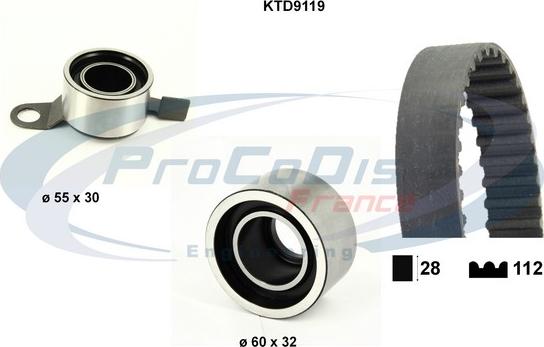 Procodis France KTD9119 - Комплект ременя ГРМ autocars.com.ua