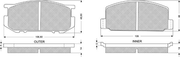 Procodis France PF1118 - Тормозные колодки, дисковые, комплект autodnr.net