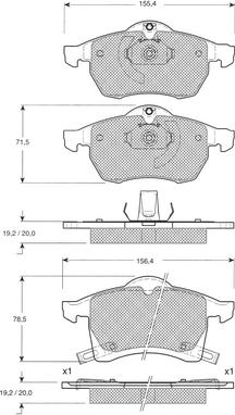 Procodis France PF1222 - Тормозные колодки, дисковые, комплект autodnr.net