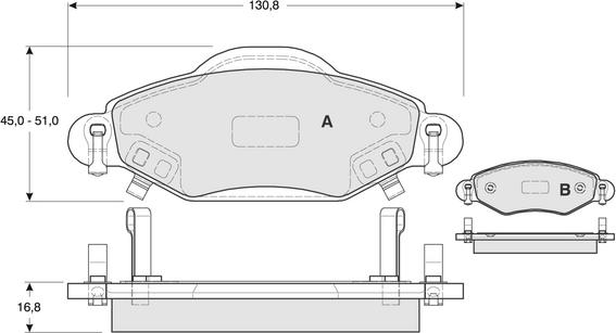 DJ Parts BP1350 - Гальмівні колодки, дискові гальма autocars.com.ua