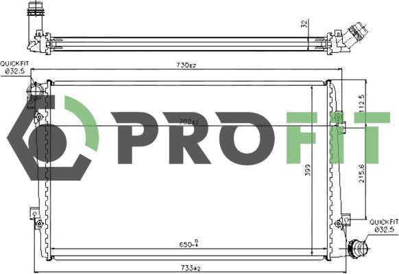 Profit 1740-0006 - Радиатор, охлаждение двигателя avtokuzovplus.com.ua