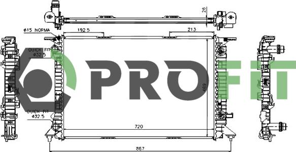 Profit 1740-0021 - Радиатор, охлаждение двигателя avtokuzovplus.com.ua