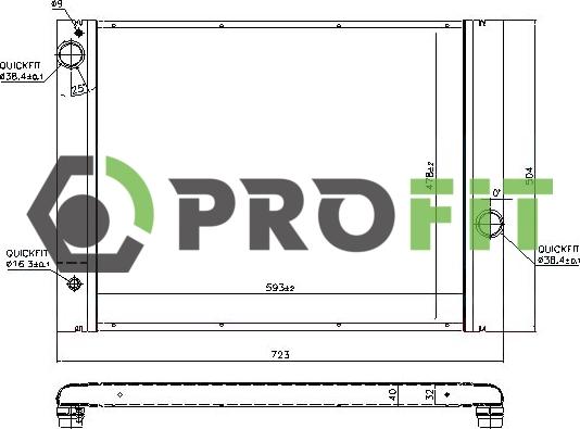 Profit 1740-0070 - Радиатор, охлаждение двигателя avtokuzovplus.com.ua