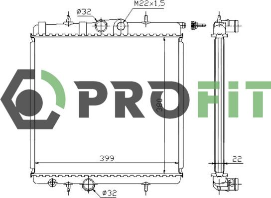 Profit 1740-0086 - Радиатор, охлаждение двигателя avtokuzovplus.com.ua