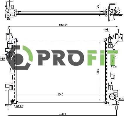 Profit 1740-0092 - Радіатор, охолодження двигуна autocars.com.ua