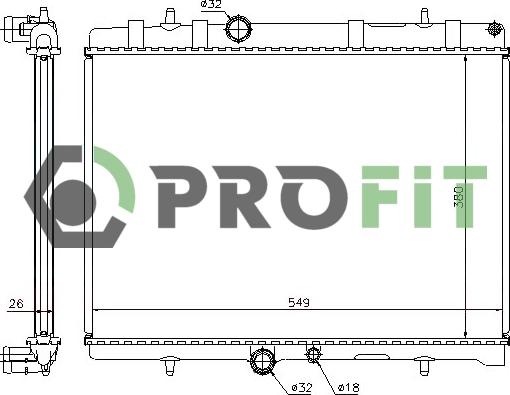 Profit 1740-0093 - Радіатор, охолодження двигуна autocars.com.ua