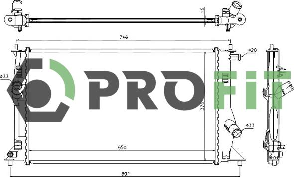 Profit 1740-0220 - Радіатор, охолодження двигуна autocars.com.ua