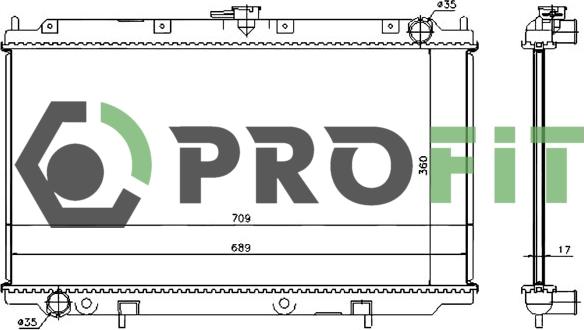 Profit 1740-0255 - Радиатор, охлаждение двигателя avtokuzovplus.com.ua