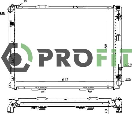 Profit 1740-0301 - Радіатор, охолодження двигуна autocars.com.ua