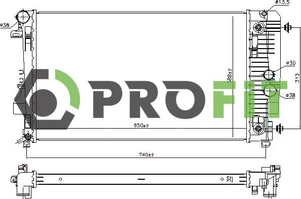 Profit 1740-0317 - Радиатор, охлаждение двигателя avtokuzovplus.com.ua