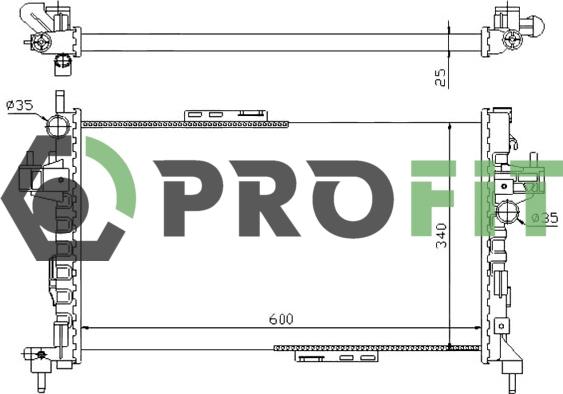 Profit 1740-0378 - Радиатор, охлаждение двигателя avtokuzovplus.com.ua