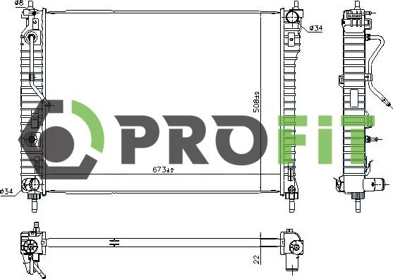Profit 1740-0393 - Радіатор, охолодження двигуна autocars.com.ua