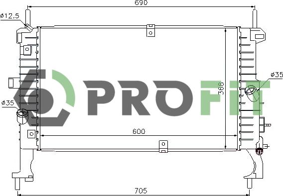 Profit 1740-0395 - Радіатор, охолодження двигуна autocars.com.ua